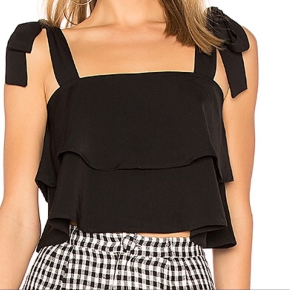 By the Way Black Helena Tie Strap Top